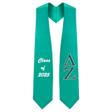 Custom Delta Zeta Sorority Embroidered Graduation Stole