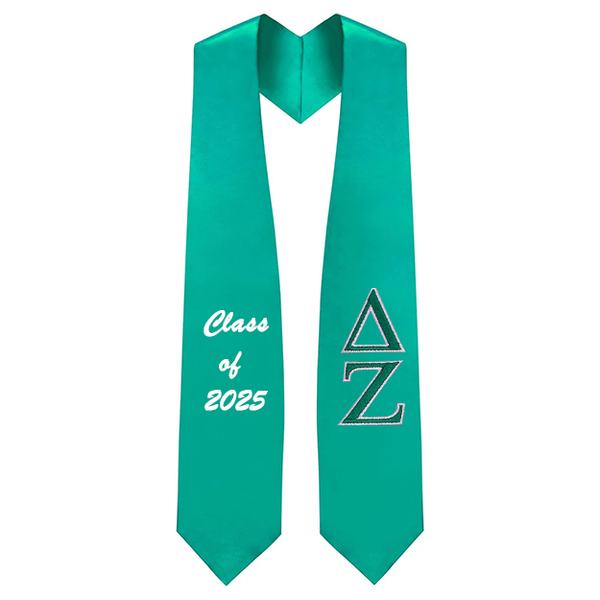 Custom Delta Zeta Sorority Embroidered Graduation Stole