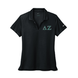 Delta Zeta Sorority Nike Ladies Dri-FIT polo with embroidered Greek letters