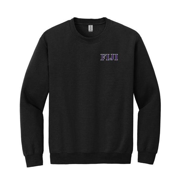 Wear your FIJI letters with character on this finely embroidered Gildan crewneck sweatshirt. Your esteemed FIJI Greek letters are meticulously embroidered for a classic and strong look