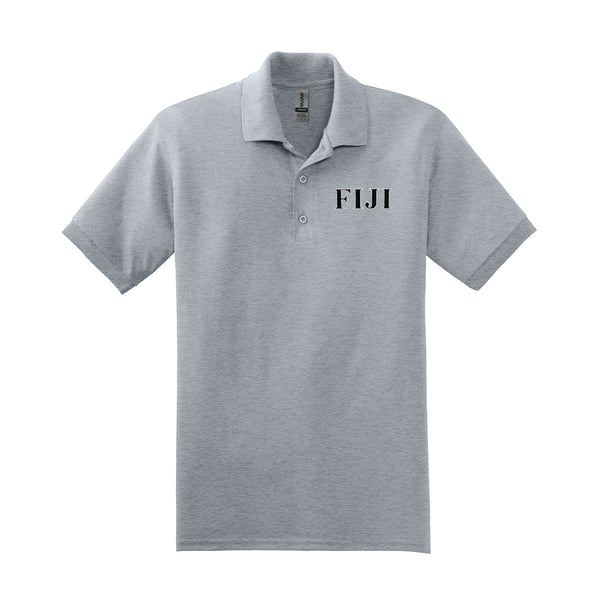 Wear your FIJI letters on this refined embroidered Gildan polo. Your distinctive FIJI Greek letters are finely embroidered, offering a lasting and tasteful emblem of your fraternity.