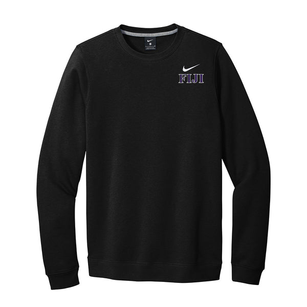 Represent your FIJI affiliation with this sharp Nike crewneck sweatshirt, showcasing classic embroidered Greek letters. Your distinguished FIJI Greek letters are neatly embroidered for a polished appearance.