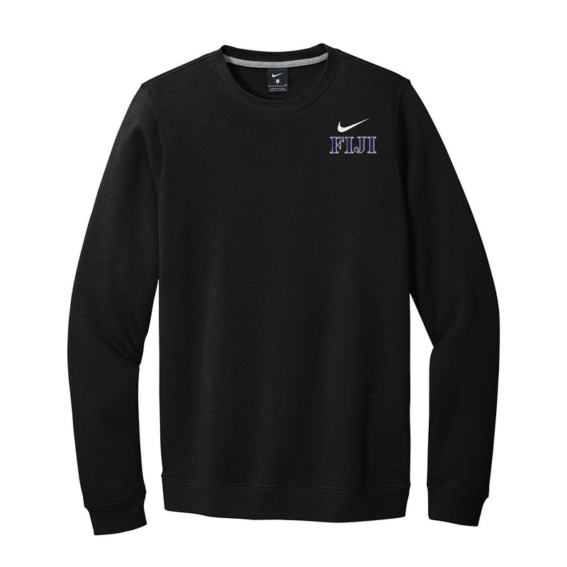 Represent your FIJI affiliation with this sharp Nike crewneck sweatshirt, showcasing classic embroidered Greek letters. Your distinguished FIJI Greek letters are neatly embroidered for a polished appearance.