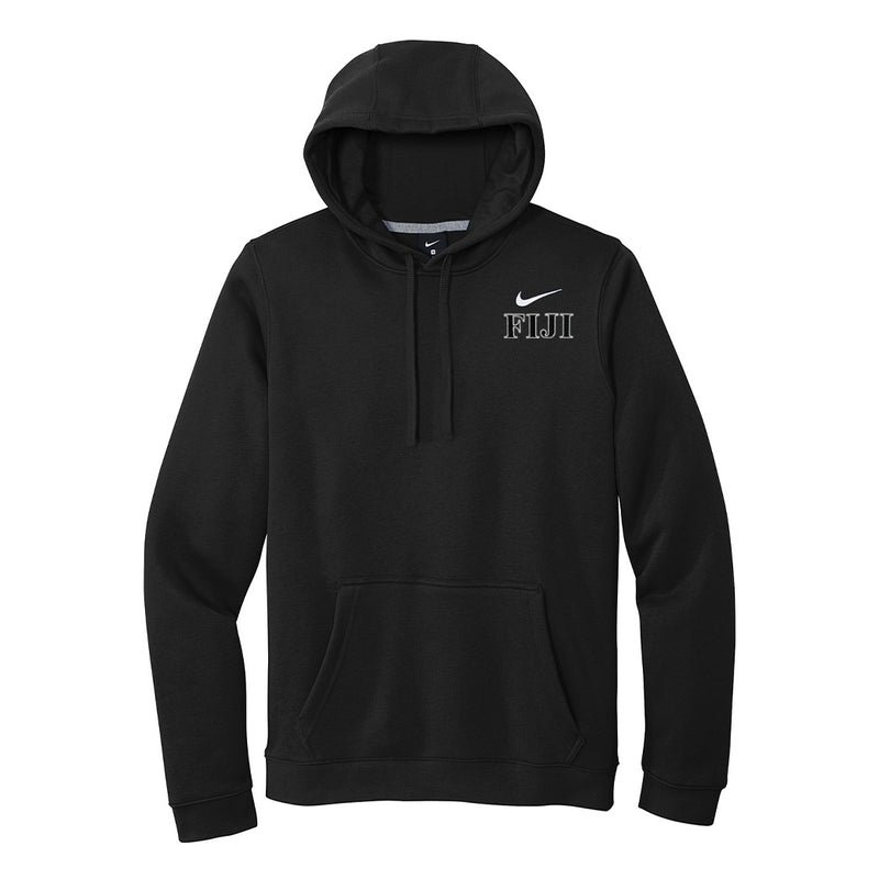 Represent your FIJI affiliation with this sharp Nike hoodie, showcasing small embroidered Greek letters. Your distinguished FIJI Greek letters will be neatly embroidered for a polished look.