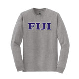 Represent your FIJI affiliation with this sharp Gildan long sleeve t-shirt. Your distinguished FIJI Greek letters are meticulously sewn on for a polished and lasting look