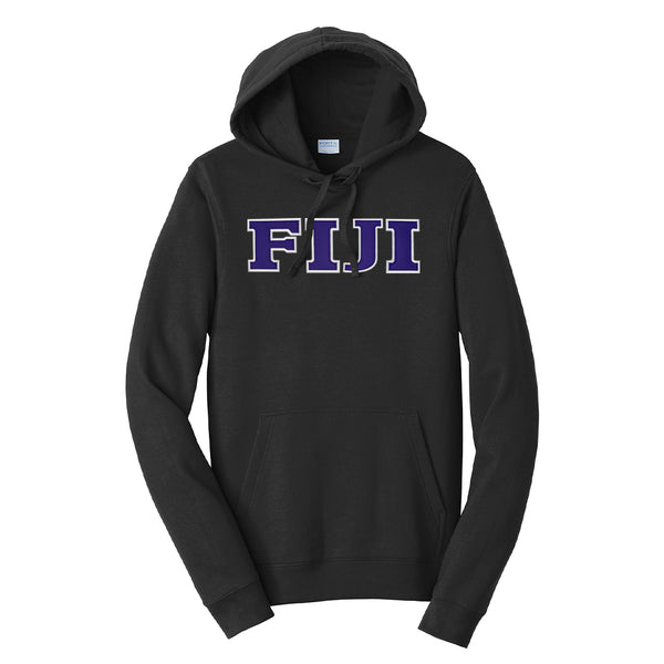 Represent your FIJI affiliation with this premium Fan Favorite Port &amp; Company hooded sweatshirt. Your distinguished FIJI Greek letters are displayed in a high-quality satin stitch for a polished and lasting look for your fraternity