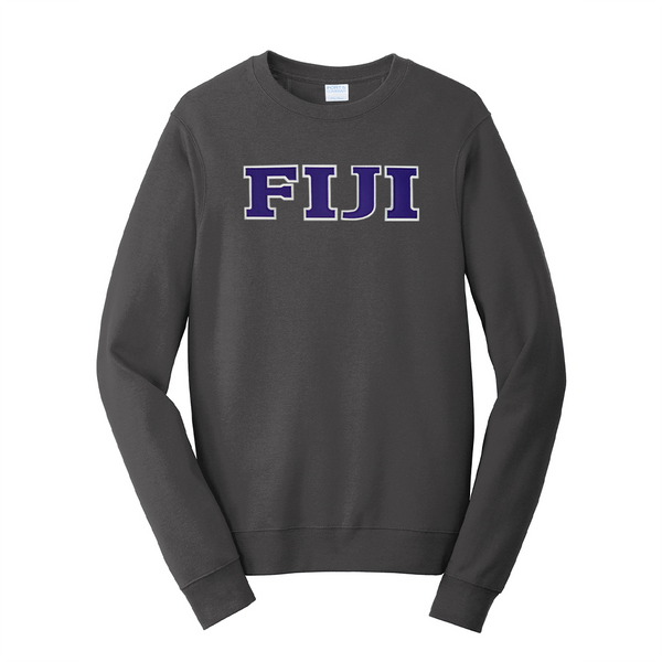 Represent your FIJI affiliation with this premium Fan Favorite Port &amp; Company crewneck sweatshirt. Your distinguished FIJI Greek letters are displayed in a high-quality satin stitch for a polished and lasting look for your fraternity