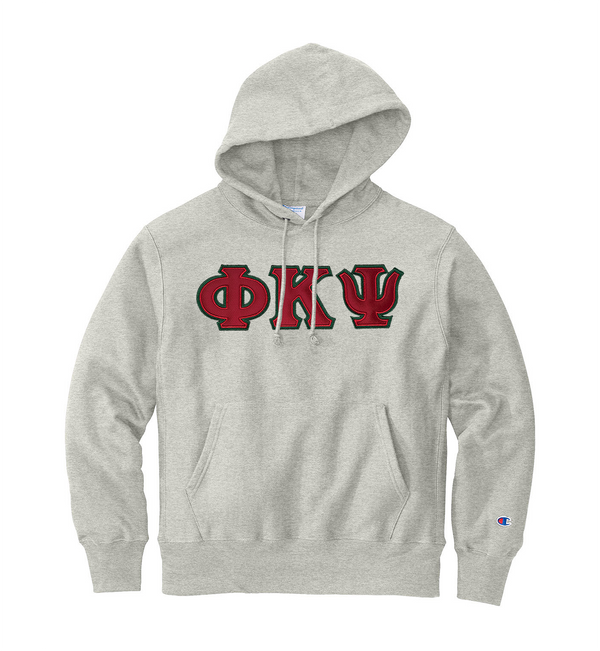 Fraternity Champion Greek Letter Reverse Weave Hooded Sweatshirt