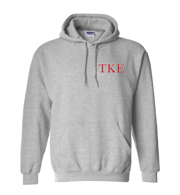 Fraternity Embroidered Greek Letters Hooded Sweatshirt