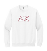 Fraternity Embroidered Greek Letter Outline Gildan Crewneck Sweatshirt