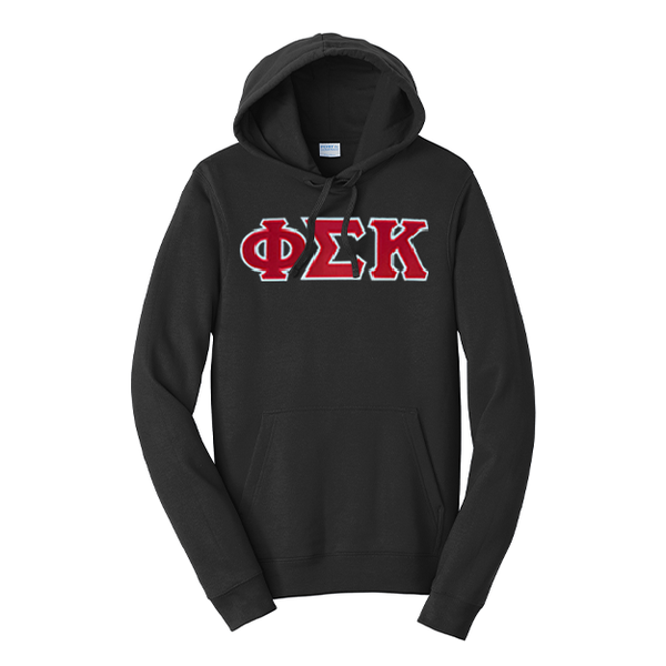Premium Phi Sigma Kappa Fraternity Satin Stitch Sewn on Greek Letter Fan Favorite Port and Company Hoodie