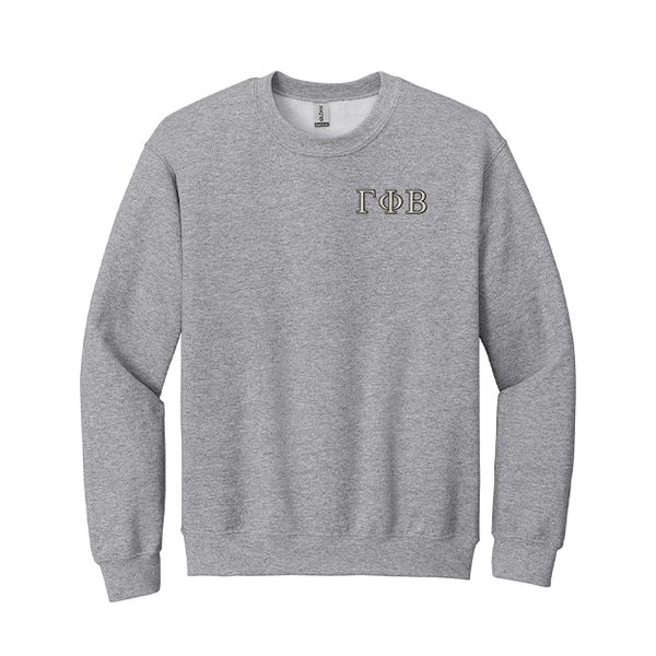 Gamma Phi Beta Sorority Embroidered Greek Letter Gildan Crewneck Sweatshirt.