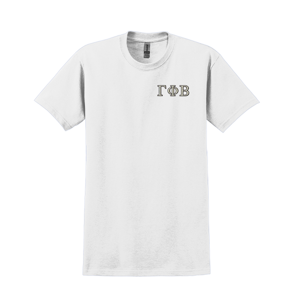Gamma Phi Beta Sorority Embroidered Greek Letter Gildan T-shirt