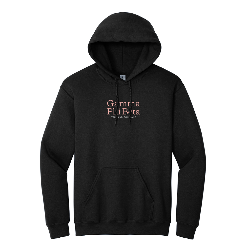 Gamma Phi Beta Sorority Embroidered Stacked Wordmark Hoodie
