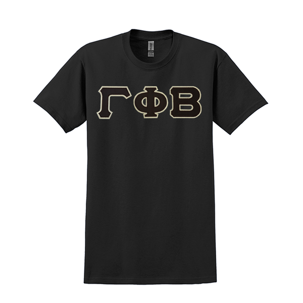 Gamma Phi Beta Sorority Sewn on Greek Letter Gildan T-shirt