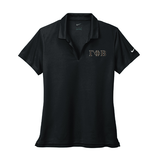 Gamma Phi Beta Sorority Nike Ladies Dri-FIT polo with embroidered Greek letters