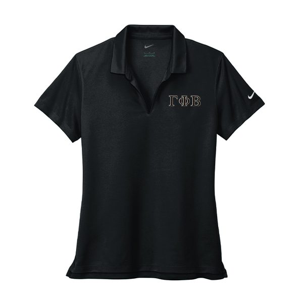 Gamma Phi Beta Sorority Nike Ladies Dri-FIT polo with embroidered Greek letters
