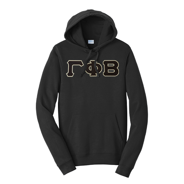 Premium Gamma Phi Beta Sorority Satin Stitch Sewn on Greek Letter Fan Favorite Port and Company Hoodie