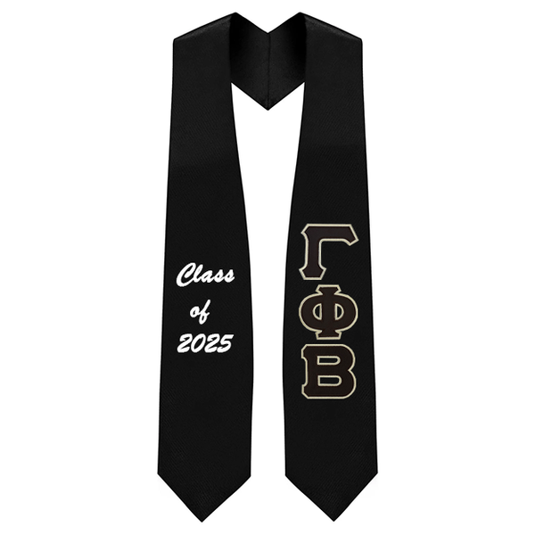 Gamma Phi Beta Sorority Tackle Twill Greek Letter Graduation Stole