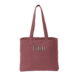 Gamma Phi Beta Sorority Beach Wash Tote Bag Embroidered Greek Letters
