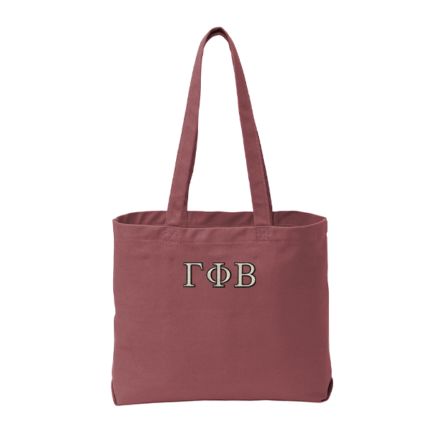 Gamma Phi Beta Sorority Beach Wash Tote Bag Embroidered Greek Letters