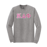 Sorority Glitter & Twill Greek Letter Long Sleeve T-shirt