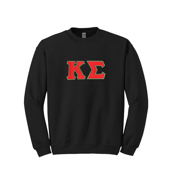 Fraternity Crewneck Sweatshirt Sewn on Greek Letters Satin Stitch