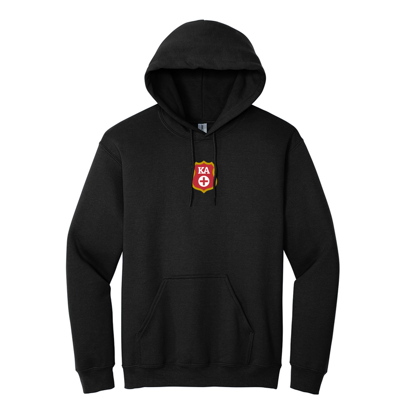 Uphold the values of Kappa Alpha Order with this classic Gildan hoodie. It features your esteemed KA Official Badge embroidered on the center chest
