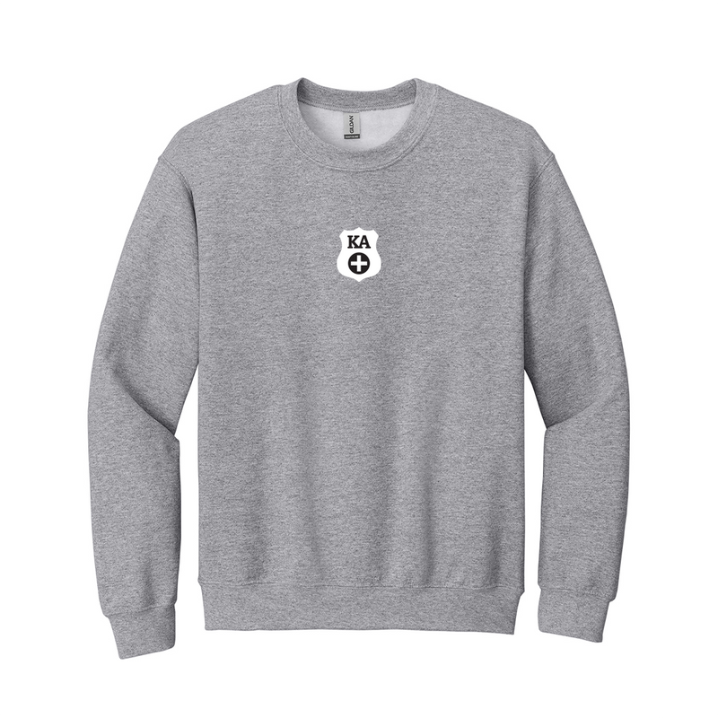 Kappa Alpha Fraternity Embroidered White Simplified Badge Crewneck Sweatshirt