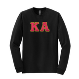 Kappa Alpha Fraternity Sewn on Greek Letter Gildan Long Sleeve T-shirt