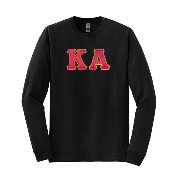 Kappa Alpha Fraternity Sewn on Greek Letter Gildan Long Sleeve T-shirt