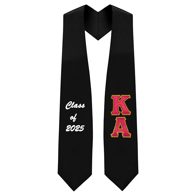 Custom Kappa Alpha Fraternity Tackle Twill Greek Letter Graduation Stole