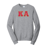 Kappa Alpha Satin Stitch Sewn on Greek Letter Fan Favorite Port and Company Crewneck Sweatshirt