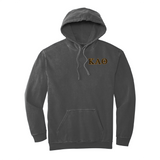 Represent your Kappa Alpha Theta connection in this incredibly soft Comfort Colors hooded sweatshirt, detailed with embroidered Greek letters. Your esteemed ΚΑΘ Greek letters are finely embroidered for a beautiful, durable finish