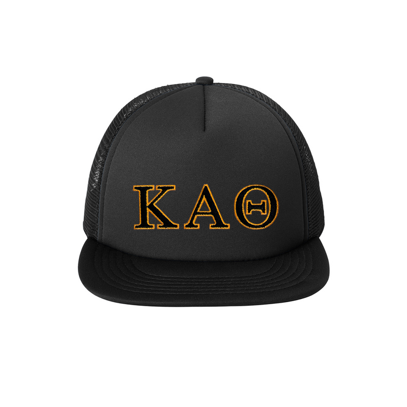 Display your Kappa Alpha Theta sisterhood with this classic foam trucker hat. Your cherished ΚΑΘ Greek letters are finely embroidered for a lovely and lasting look
