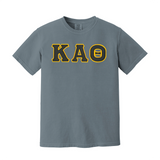 Represent your Kappa Alpha Theta connection in this incredibly soft Comfort Colors t-shirt. Your esteemed ΚΑΘ Greek letters are expertly sewn on using a high-quality dense satin stitch for a beautiful, lasting finish
