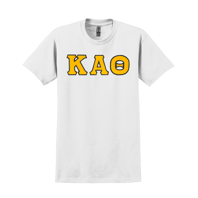 Display your Kappa Alpha Theta sisterhood with grace and classic appeal. This Gildan t-shirt features your cherished ΚΑΘ Greek letters expertly sewn on