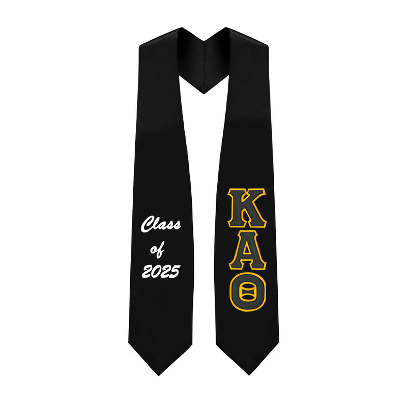 Kappa Alpha Theta Sorority Tackle Twill Greek Letter Graduation Stole