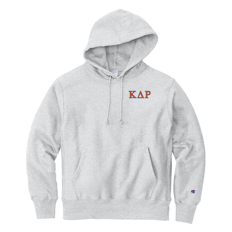 Kappa Delta Rho Fraternity Champion Reverse Weave Embroidered Greek Letter Hoodie