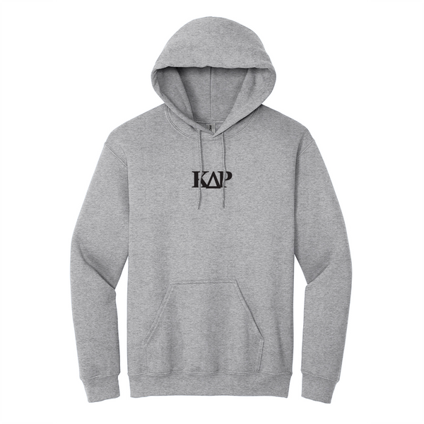Display your Kappa Delta Rho brotherhood with honor in this classic appeal Gildan hoodie. It features your distinctive ΚΔΡ Greek letter Logo embroidered in black on the center chest.