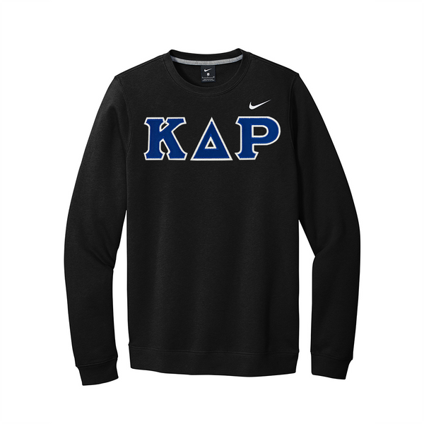 Kappa Delta Rho Fraternity Nike Greek Letter Crewneck. Greek letters sewn onto the chest of a quality Nike Club Fleece Crewneck using a high quality satin stitch.&nbsp;
