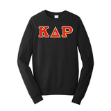 Premium Kappa Delta Rho Satin Stitch Sewn on Greek Letter Fan Favorite Port and Company Crewneck Sweatshirt