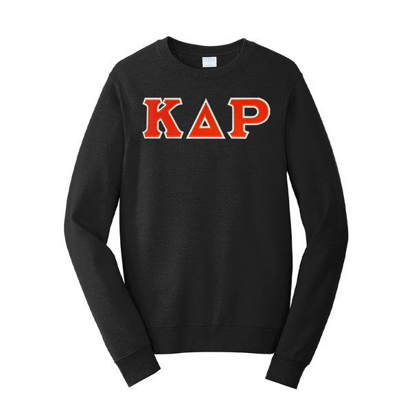 Premium Kappa Delta Rho Satin Stitch Sewn on Greek Letter Fan Favorite Port and Company Crewneck Sweatshirt