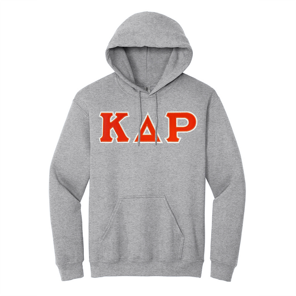 Kappa Delta Rho Fraternity Sewn on Greek Letter Gildan Hoodie