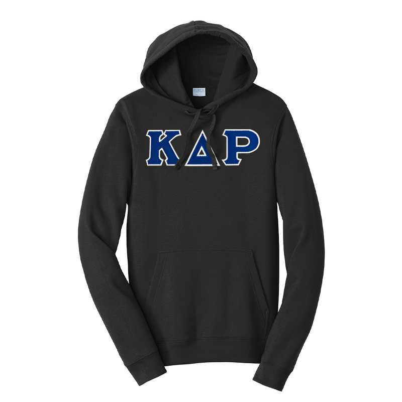 Premium Kappa Delta Rho Fraternity Satin Stitch Sewn on Greek Letter Fan Favorite Port and Company Hoodie