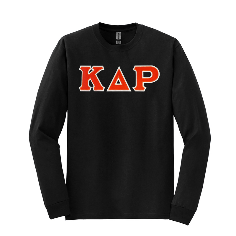 Kappa Delta Rho Fraternity Sewn on Greek Letter Gildan Long Sleeve T-shirt