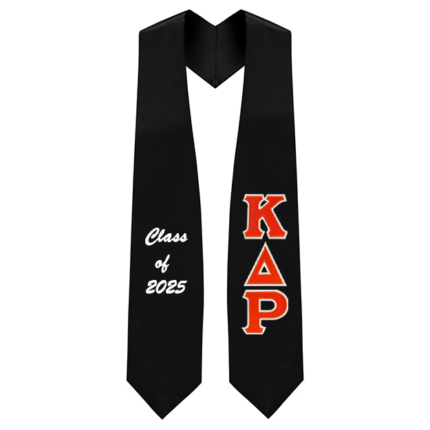 Custom Kappa Delta Rho Fraternity Tackle Twill Greek Letter Graduation Stole