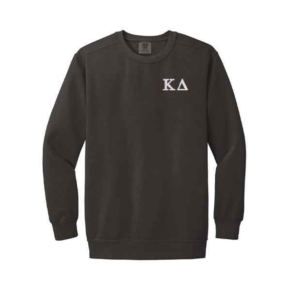 Kappa Delta Sorority Comfort Colors Embroidered Greek Letter Crewneck Sweatshirt