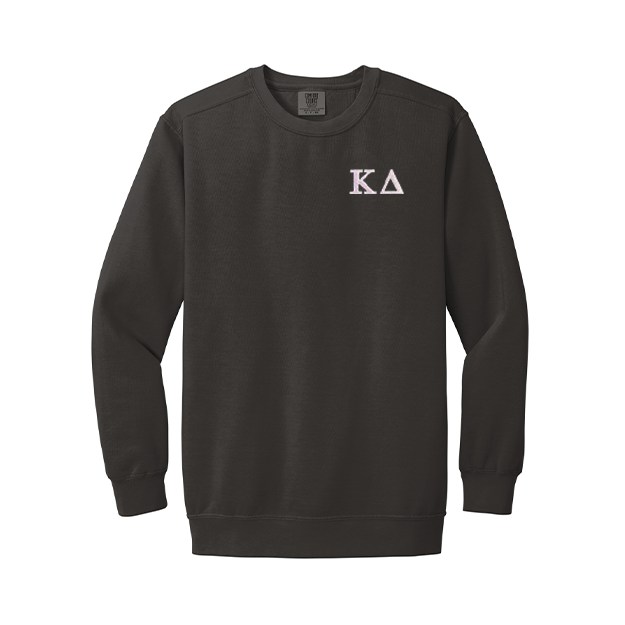 Kappa Delta Sorority Comfort Colors Embroidered Greek Letter Crewneck Sweatshirt
