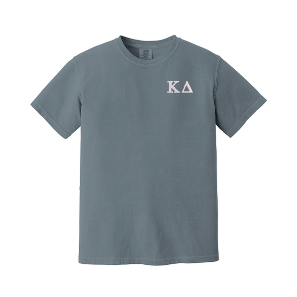 Kappa Delta Sorority Embroidered Greek Letter Comfort Colors T-shirt